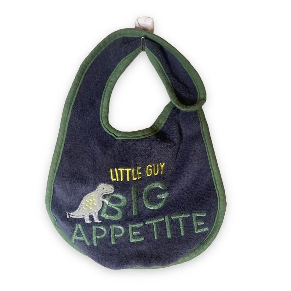 CHILD of mine carters one size baby bib little guy big appetite dinosaur
